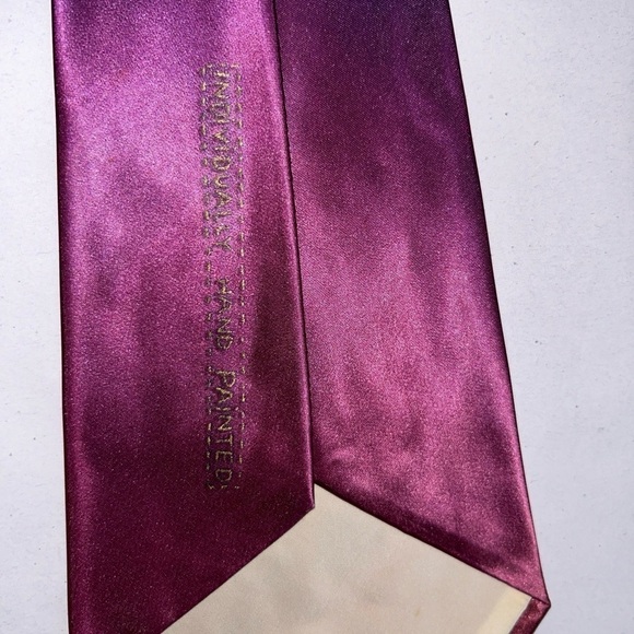 Vintage Handpainted Tie Resilient Of Haywood Shades Of Purples Grapes And Leaves - Picture 2 of 6